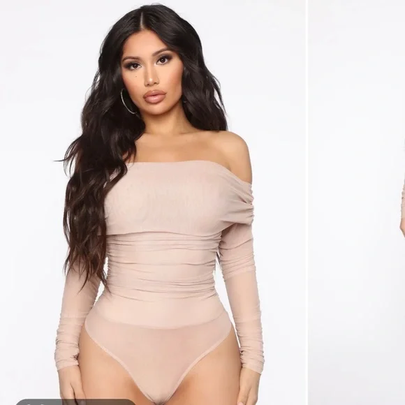 Brand New never worn off the shoulder ruched body suit - Picture 2 of 2